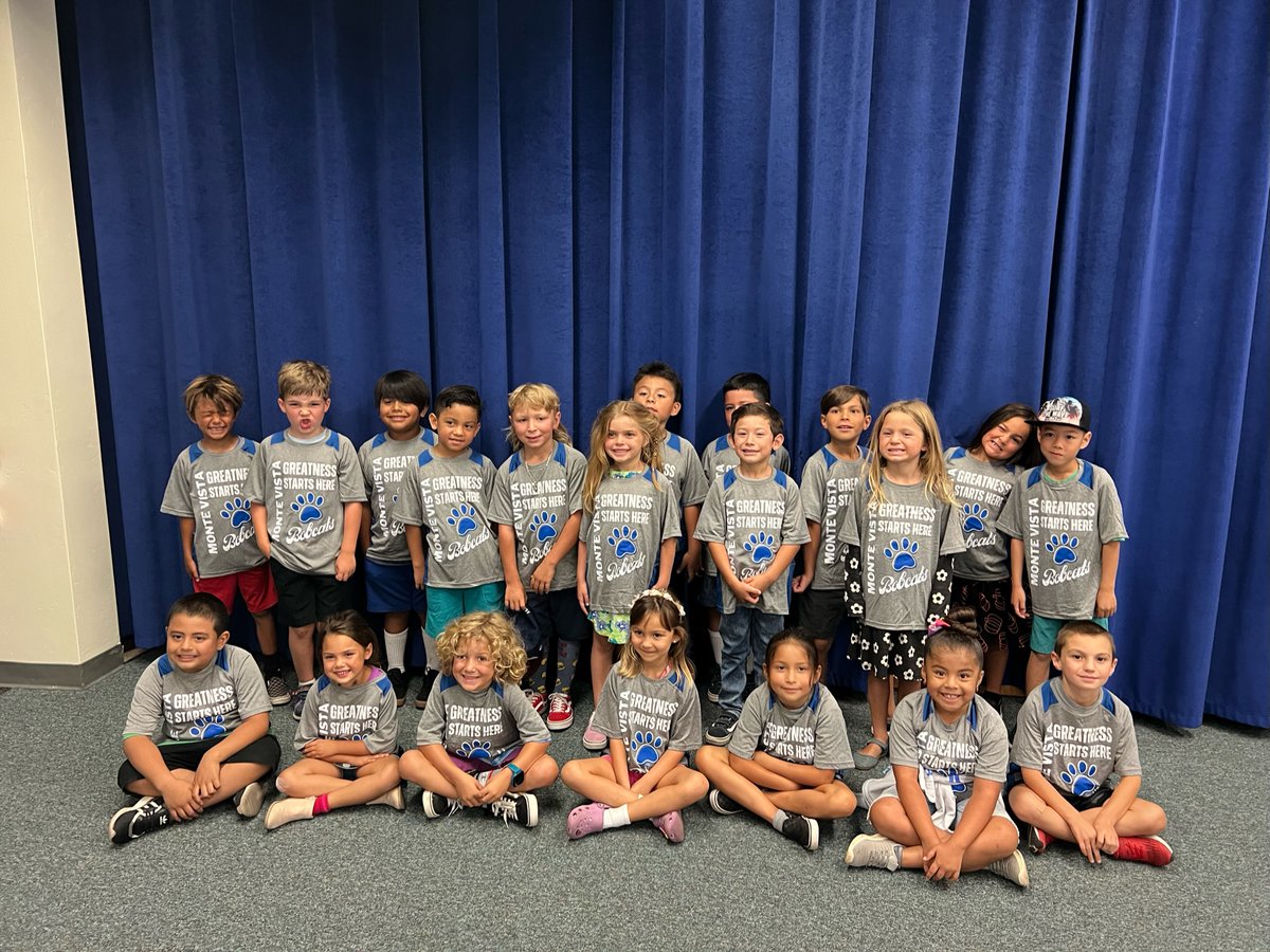 Today our bobcats earned their shirts!  Our students learned all of our school rules, expectations, and how to be a "bobcat." THANK YOU to our PTA for providing a shirt for ALL of our students and seeing the greatness within! #mvleaders
