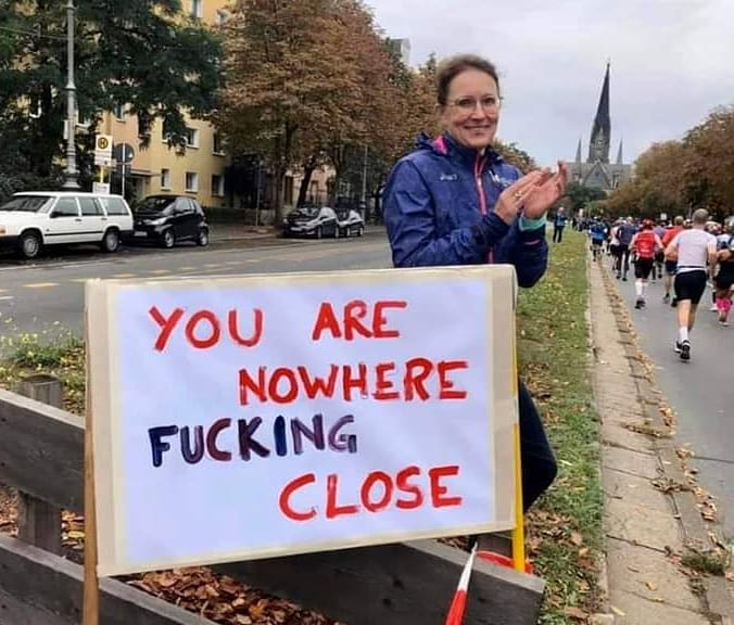 Finally! An honest race sign. #running #runchat