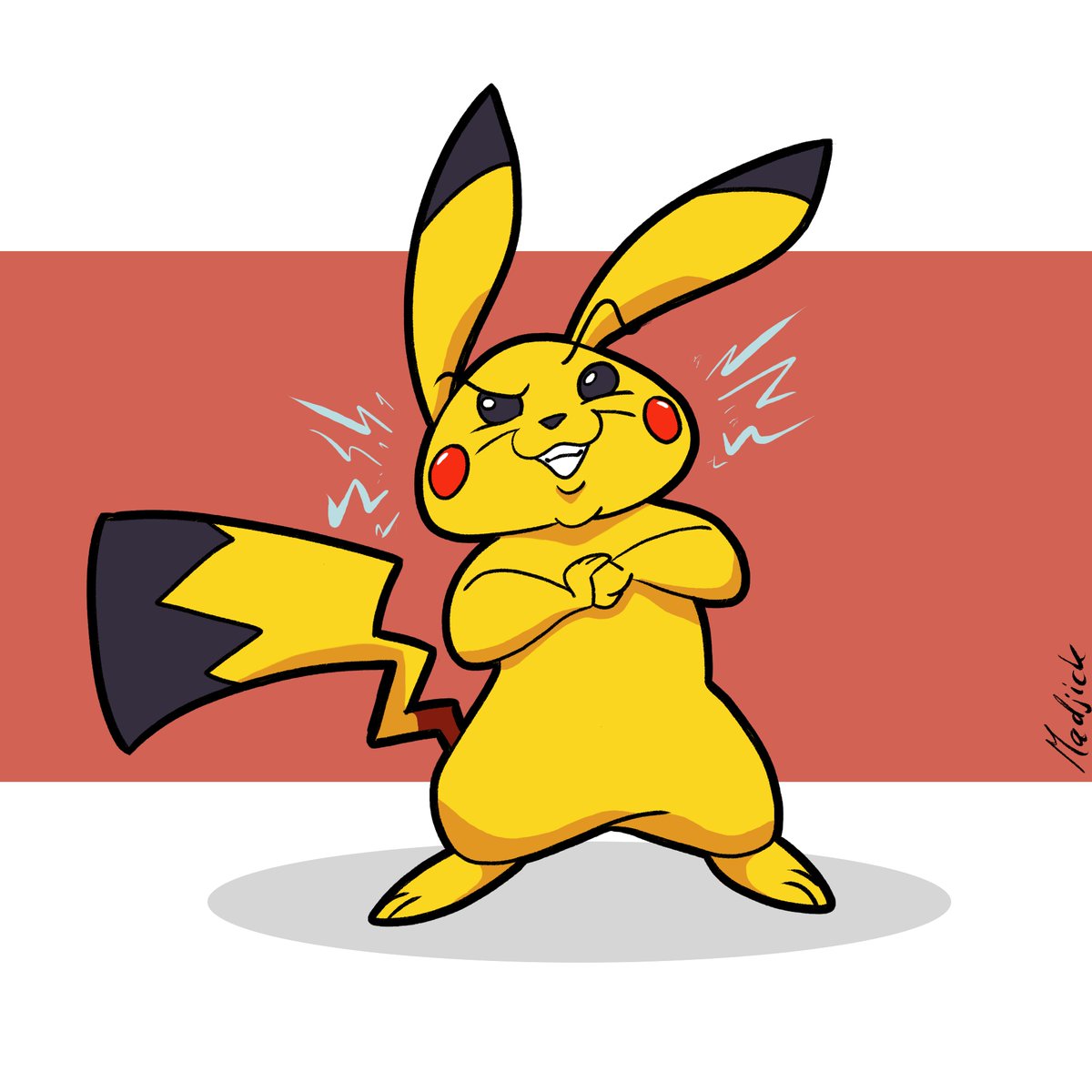Madjick3's tweet photo. Well, somehow I was in the mood for a little Pikachu-fanart.
I guess this is the first time I ever drew a Pikachu (or at least so rare, that I can't remember XD)

#Pokemon #fanart #pikachu #nintendo https://t.co/VGrrYLQsCa