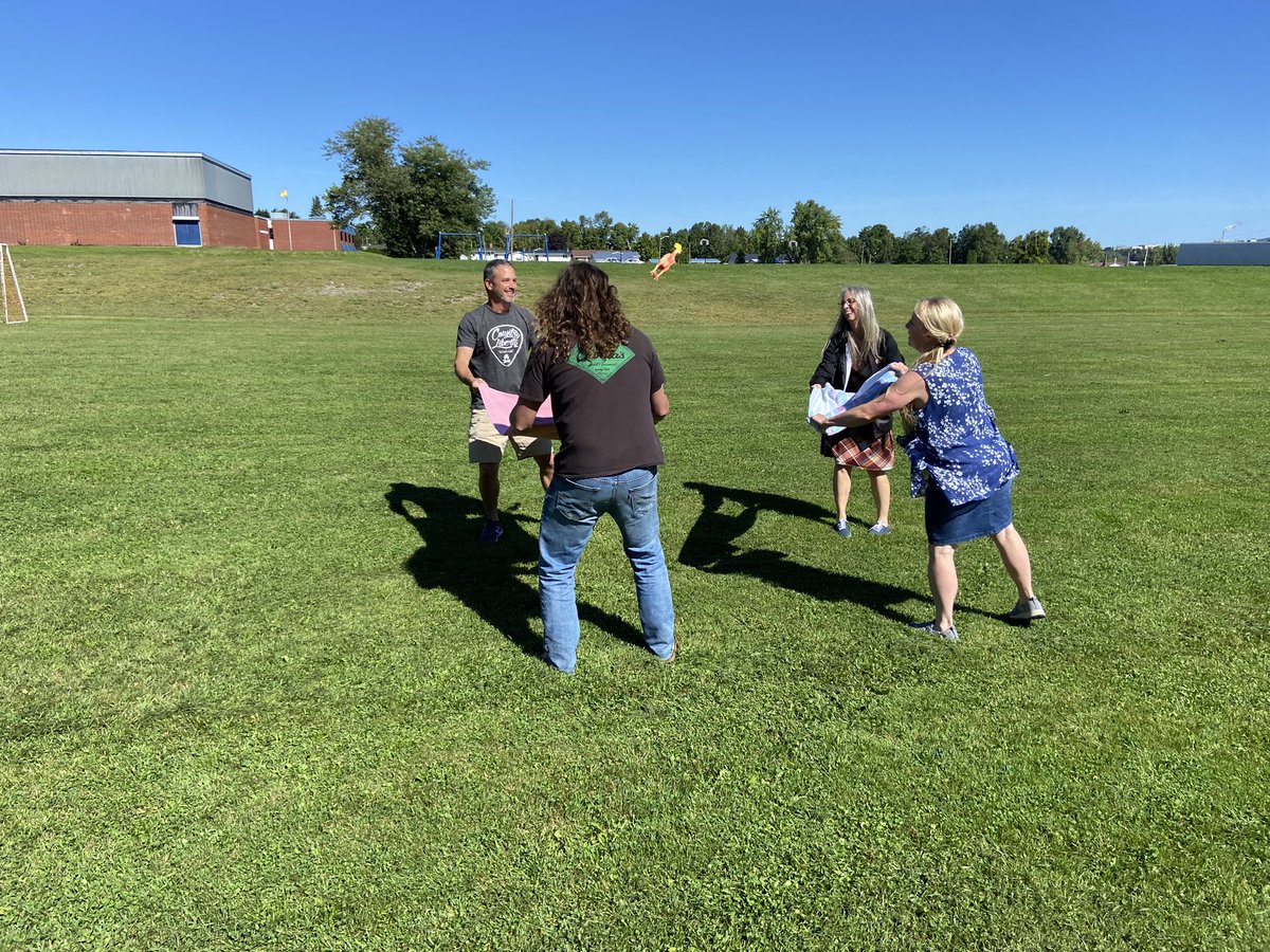 NackawicA's tweet photo. Great way to finish off the first week back. Little game of rubber chicken catapult!! NHS staff having fun and bonding together!! Best staff in NB!! It’s going to be a great year!!! https://t.co/qGHN2Ea93V
