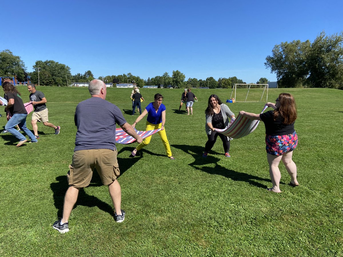 NackawicA's tweet photo. Great way to finish off the first week back. Little game of rubber chicken catapult!! NHS staff having fun and bonding together!! Best staff in NB!! It’s going to be a great year!!! https://t.co/qGHN2Ea93V