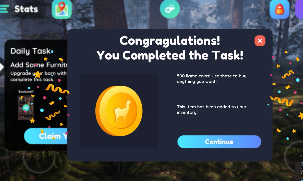 pandaworks1's tweet photo. Going to add a new "Daily Task" feature for #llamagotchi update v1.1. I think this will be good to provide incentive for users to try out other parts of the game. #indiedev #screenshotsaturday #UnrealEngine https://t.co/j0diQ2nnFl