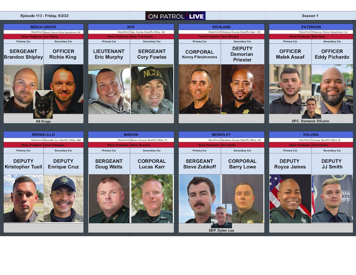 danabrams's tweet photo. Tonight’s #OPLive lineup! To be clear our show is called “On Patrol Live” NOT to be confused with ⁦@pawpatrol⁩ which is a children’s program that follows a team of animal heroes one of whom is a cop named Chase. We are not affiliated with that show. #OPNation! https://t.co/h2HY8WERrp