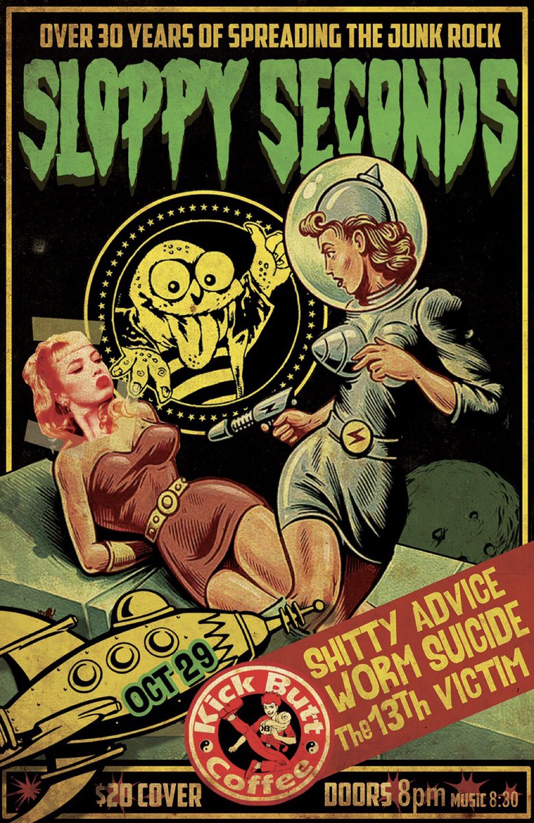 Makinbeliever's tweet photo. Pick your poison. See ya soon. @CircleJerksBand @BONDBREAKR_ATX @WormSuicideTX @mohawkaustin @KickButtCoffee https://t.co/YAY2Eql6dn