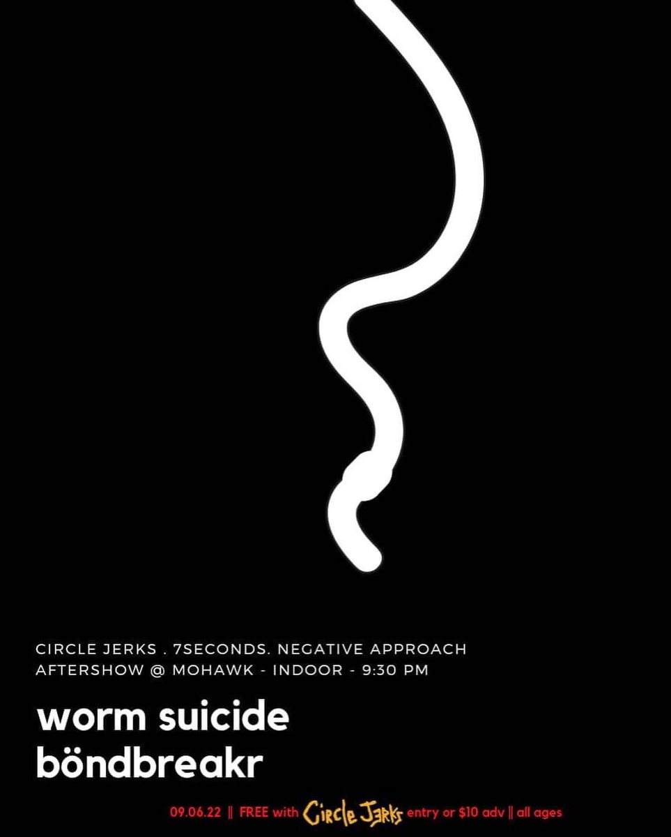 Makinbeliever's tweet photo. Pick your poison. See ya soon. @CircleJerksBand @BONDBREAKR_ATX @WormSuicideTX @mohawkaustin @KickButtCoffee https://t.co/YAY2Eql6dn