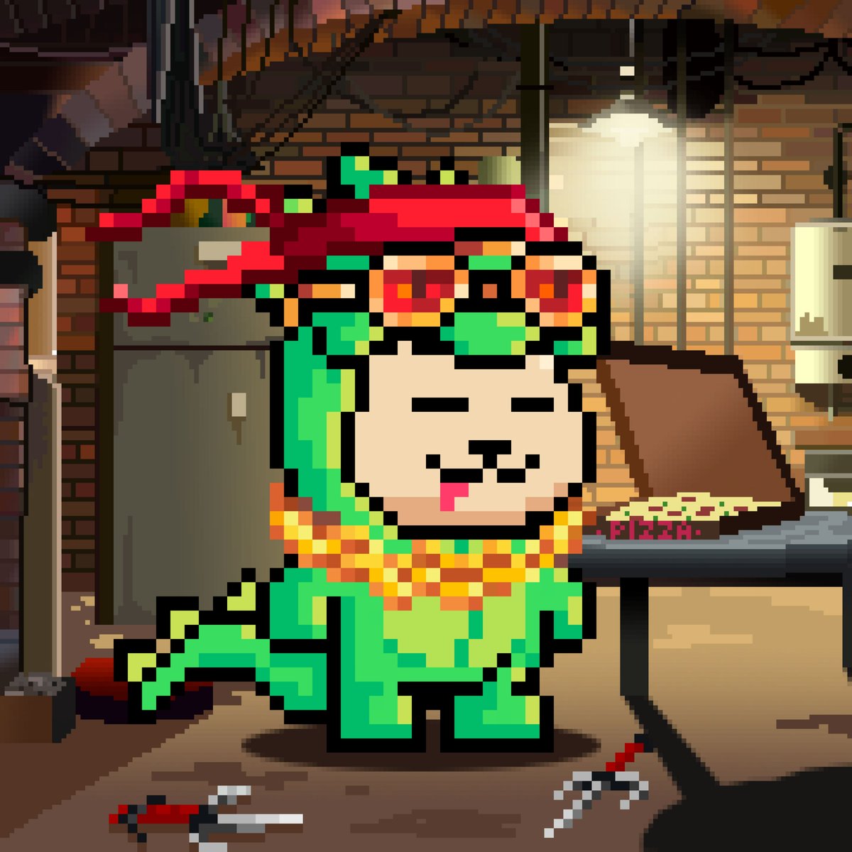 thelittlesnft's tweet photo. we cant forget @eth_penguin‘s sanzio! kowabunga! 🍕 

https://t.co/Q5TsKp8OqE https://t.co/uBZqjDEqnS
