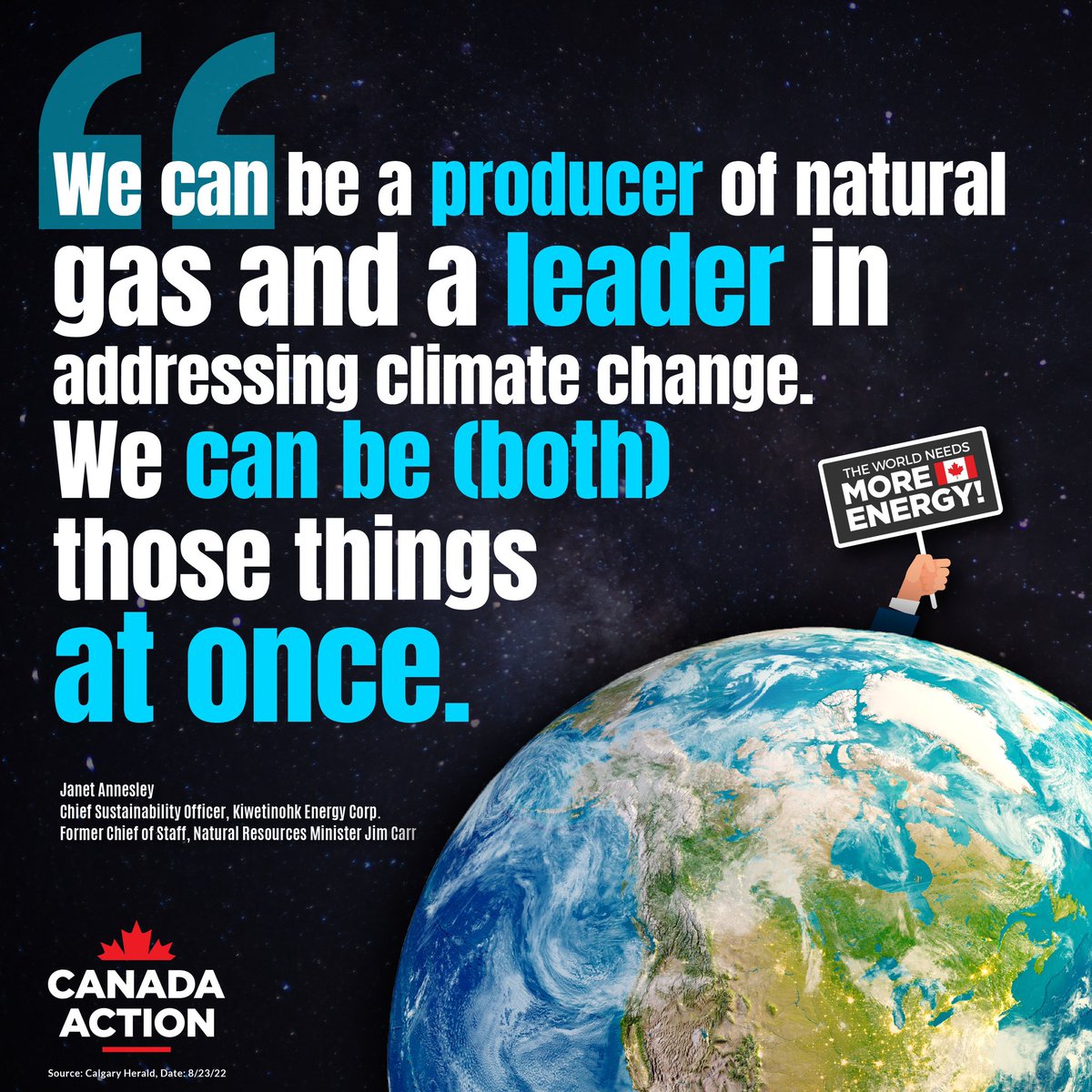 CanadaAction's tweet photo. The country of now +
The country of the future 🇨🇦

We can maximize the value of our resources through LNG exports -to-support our families today &amp; future opportunities like hydrogen

✅ Canada can be a pragmatic beacon of hope for today, and for the furure

#EnergyCrisis #CdnPoli https://t.co/tt6j1TIEOb