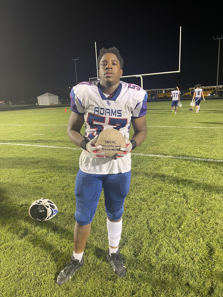 mjaND93's tweet photo. Big win for the Eagles! Coach got his first win as a head coach. This kid with the last name Adams ( who happens to be my youngest son. Lol) was defensive line MVP! Let’s Go!! https://t.co/lPnCDBYe0X