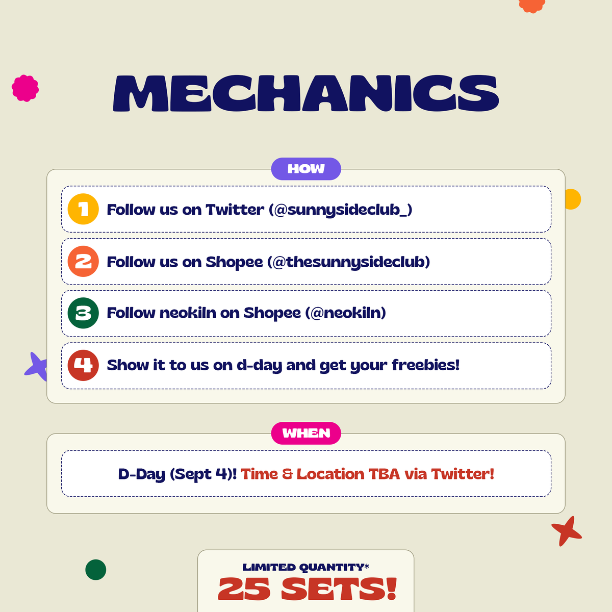 sunnysideclub_'s tweet photo. Help RT

Fan support for NCT 127 🌱

Will be giving away
▪︎ 5 sets of our stickers w/ a mini 3D printed neobong
▪︎ 20 sets of our stickers only
as a collab project with neokiln on D-Day 🥹💚

#NCT127_NEOCITY_THE_LINK
#NCT127TheLinkinManila 
#NCT127inManila
#TheLinkTourManila https://t.co/Uml3BCwQWR