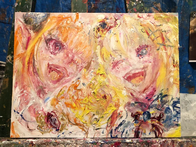 会長ホロメンタイマンシリーズホロライブ1期生 by油絵#桐生コ個展続 #桐生コ個展  