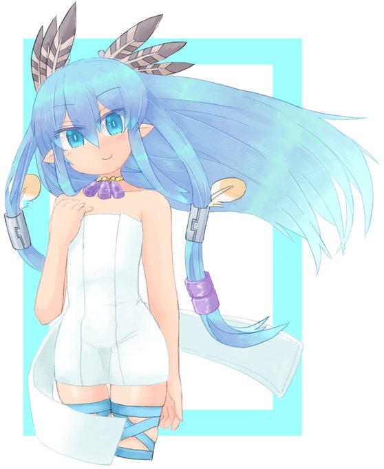 今日の再掲は"あの"鳥っこの街に住む空精霊ミュークちゃんです。精霊=神さまなので、民である鳥っこに合わせて生活してる 