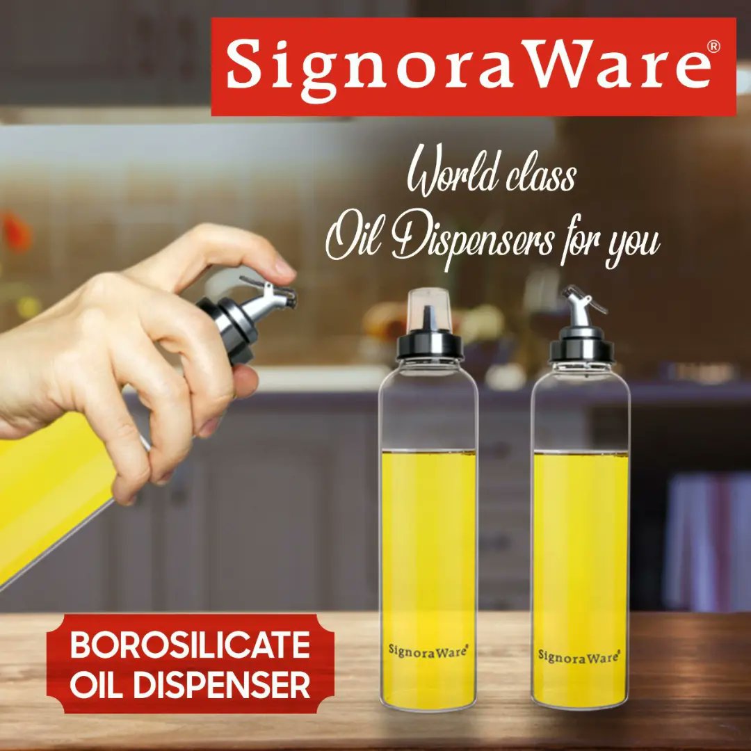Buy Signoraware Glass Oil Dispenser & Pourer Borosilicate Glass