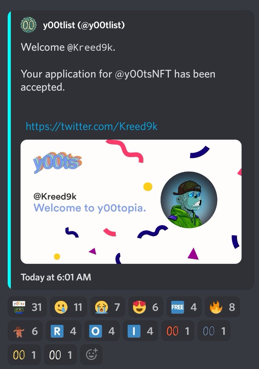 Kreed9k's tweet photo. an unreal morning for me to begin with. i finally got my @y00tlist! ☺️❤️
I'M STILL SHAKING.

i started my journey almost a year ago and to be accepted by @frankdegods and the rest of the team is just truly unreal feeling. https://t.co/kGEQ4zCZc3