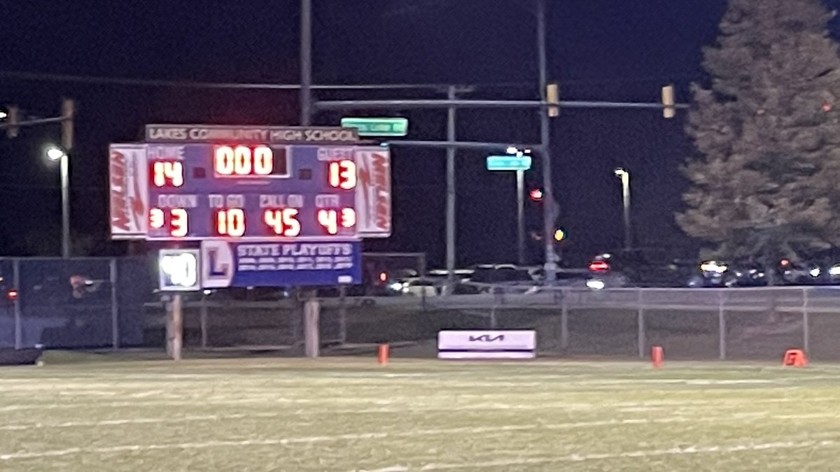 Lakes 14 (1-1)
Vernon Hills 13 (0-2)
 Congrats to <a href="/CoachEllerman/">Coach Ellerman</a> on your first W.

Week 3 <a href="/SequoitFootball/">Antioch Sequoits Football</a>