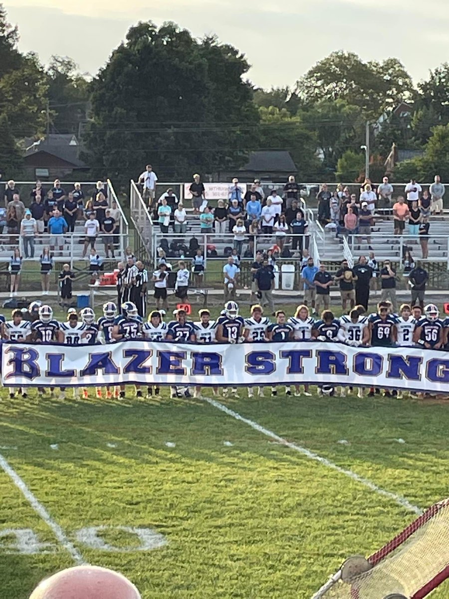 Powerful image of unity from Boonsboro &amp; Catoctin football players prior to their game tonight in showing support for the Clear Spring community after the loss of three student athletes. <a href="/CatoctinAD/">Catoctin Athletics</a> <a href="/FCPSAthletics/">Kevin Kendro, CMAA</a> <a href="/CSHSBlazers/">Clear Spring Blazers</a> <a href="/DaveSovine/">Dr. David Sovine</a> <a href="/BoonsboroHigh/">Boonsboro High</a>