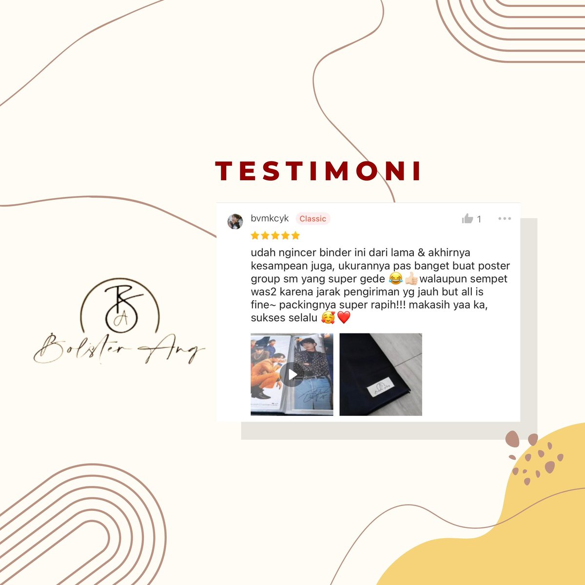 BolsterAng's tweet photo. The love from our beloved customers ❤️❤️❤️

Tag: #binderposter #binderrollposter #rollposterbinder  #binderposter #exo #nct127 #nctdream #blackpink #twice #bts #seventeen #monstax #txt #aespa https://t.co/sEi5I93DVq