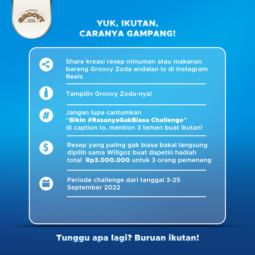 GroovyClassicID's tweet photo. BIKIN RESEP KREASI BISA DAPET 3.000.000?🔥🔥🔥

Tunggu apa lagi? Mau tau caranya? Klik link di bawah ini ya, Groovy People! 🍻😜

https://t.co/rX7t3xFpKK https://t.co/HS4gn2IkZi