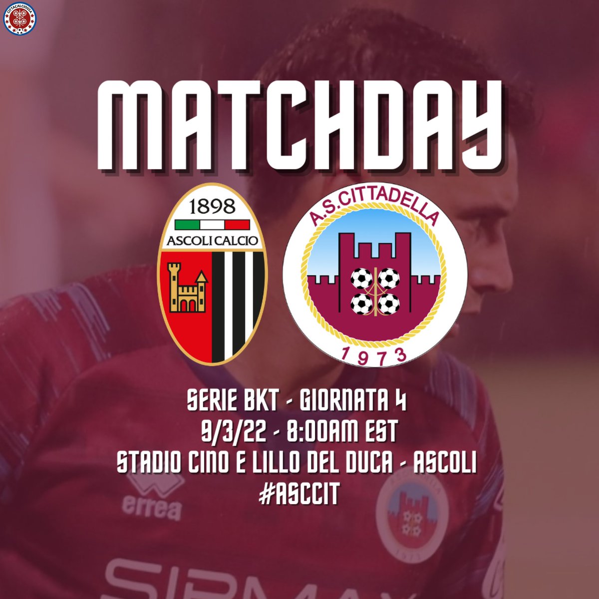 CittadellaUSA's tweet photo. 🇱🇻 MATCHDAY 4 🇱🇻
Early morning calcio. Catch the match on Helbiz Live here in the US!
#ASCCIT #AscoliCittadella #SerieBKT https://t.co/SSuys0vjwx