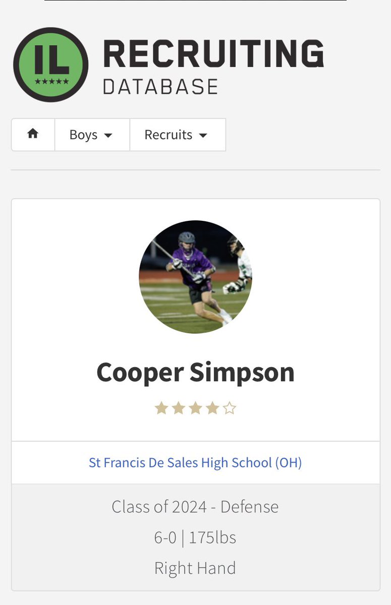 Stallionslax's tweet photo. 👀 Cooper Simpson being on the list of the top 100 in the country and top 20 defensive players in the country. 

https://t.co/wdnh9wX2uL https://t.co/PluWlW2r2s