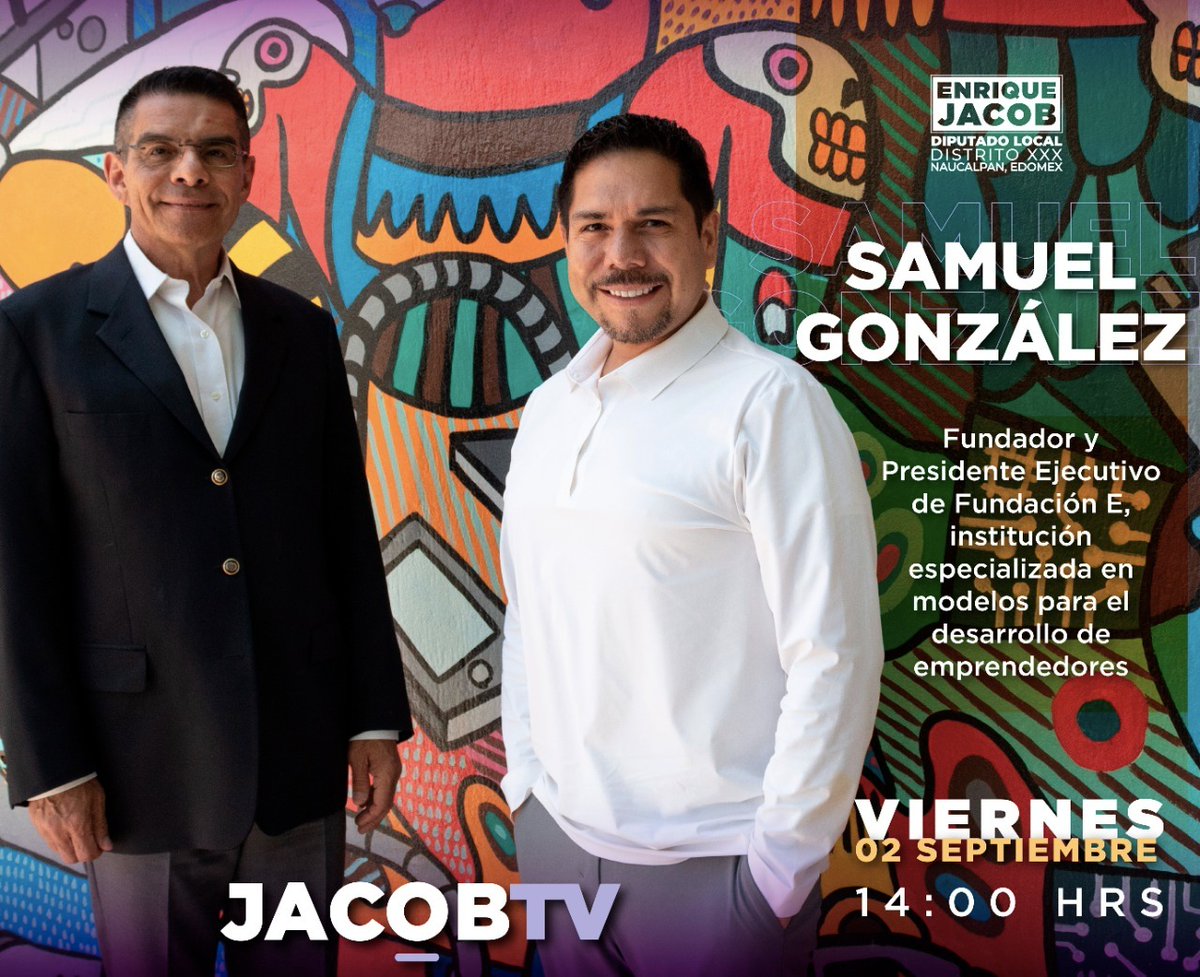 EnriqueJacobR's tweet photo. Ya disponible el nuevo capítulo de #JacobTV, en donde #SamuelGonzález, un experto en programas de cultura emprendedora, nos dará las claves para que nuestros esfuerzos sean exitosos y encuentren mayor rentabilidad. ¡Espero sus comentarios!
https://t.co/RCmZ5xX3mX https://t.co/bkVEeDfiy5