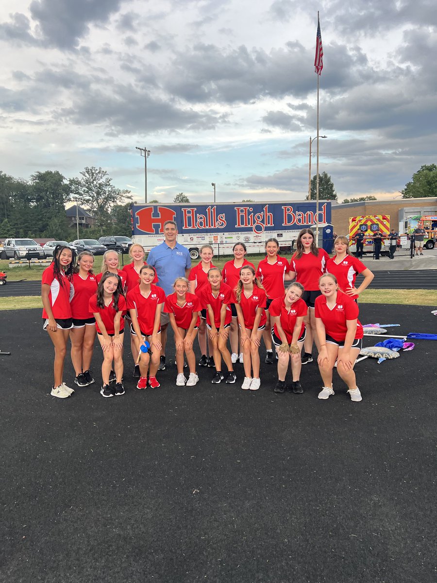 Thanks to Halls Color Guard for taking time for a picture before they perform!