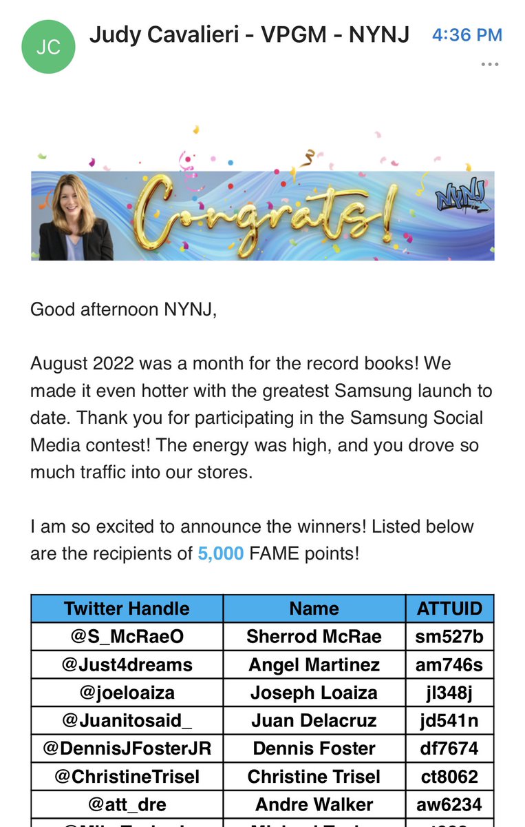🎉🎉🎉 #winnerwinnerchickendinner !! Congratulations to everyone on this list. Best email I’ve gotten today ! Thank you <a href="/judy_cavalieri/">Judy Cavalieri</a> <a href="/OneNYNJ/">OneNYNJ</a> @theeastregion lunch on me 😅