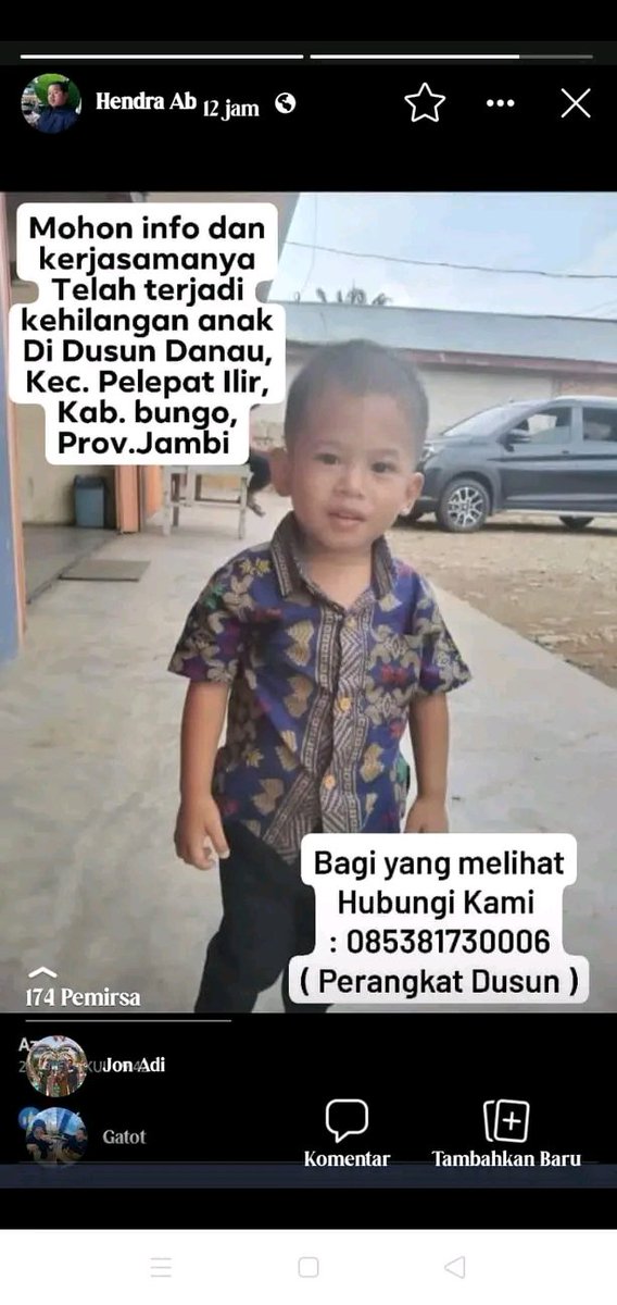 AndrePuLaLo's tweet photo. TWITTER PLEASE DO YOUR MAGIC🙏
Man teman, mohon bantuanya kalo melihat anak di foto ini bisa menghubungi nomor tersebut atau melaporkan ke polsek terdekat. Hilang di sekitar rumahnya di Dusun Danau Kec. Pelepat Ilir,Kab. Bungo Provinsi Jambi. https://t.co/imZjLXYK6G