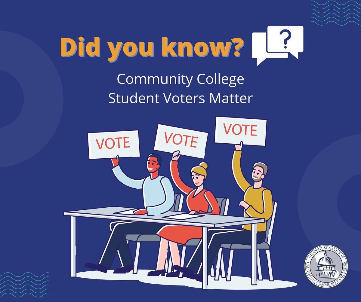 SSCCC_OFFICIAL's tweet photo. Did you know — Community college voters matter? 

Be part of the change, register now to vote at https://t.co/FNqvAmfc6Y or click the link in our bio. #californiacommunitycolleges #2022ballotbowl #votingmatters https://t.co/GpglAeXWmg