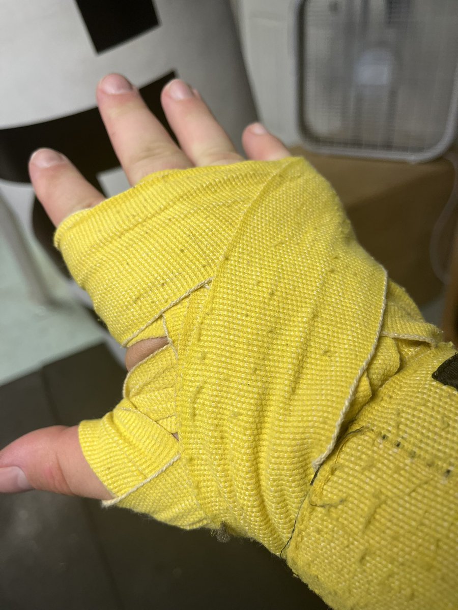 UpForItCoaching's tweet photo. My favorite @revgear hand wraps are at least 10 years old. Maybe older. They’ve been washed about 5 times, I think. 😂
#revgear https://t.co/BfBUp6IKxq