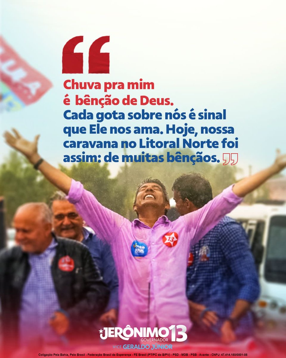 ThomGirame's tweet photo. A #Bahia está com @Jeronimoba13, @LulaOficial e @ottoalencar .
#vote13 #vote555 #lulapresidente #jeronimogovernador #ottosenador https://t.co/1np9D2zRGS