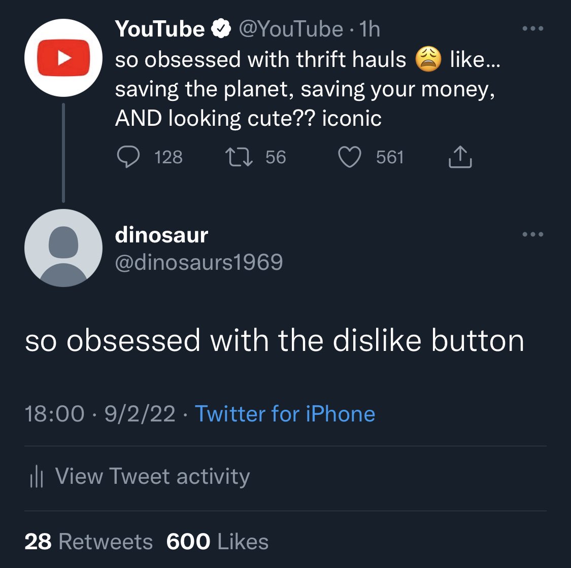 just ratiod youtube. who’s next?