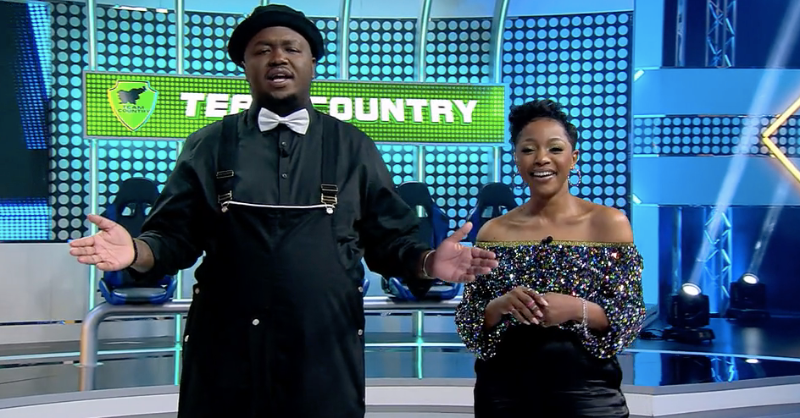 Mzansimagic's tweet photo. Jonga, when umjita aka @Skhumbi wears a bowtie, you must know uk'ba iserious le way.

ONE HOUR to go to the #SaturdayShowdown grand finale. Are you team #TsaPitori or #TeamCountry?