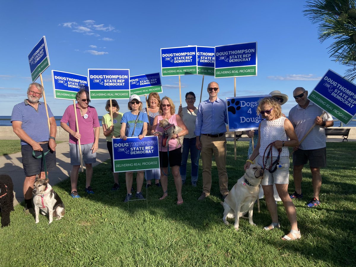 Doug4StateRep's tweet photo. Thanks to our canine friends for their leadership at Dogs 4 Doug! It was a fun and fabulous walk from Red Rock Park to the Nahant rotary! #dogs #lynnma #doug4rep https://t.co/DihiJvFwki