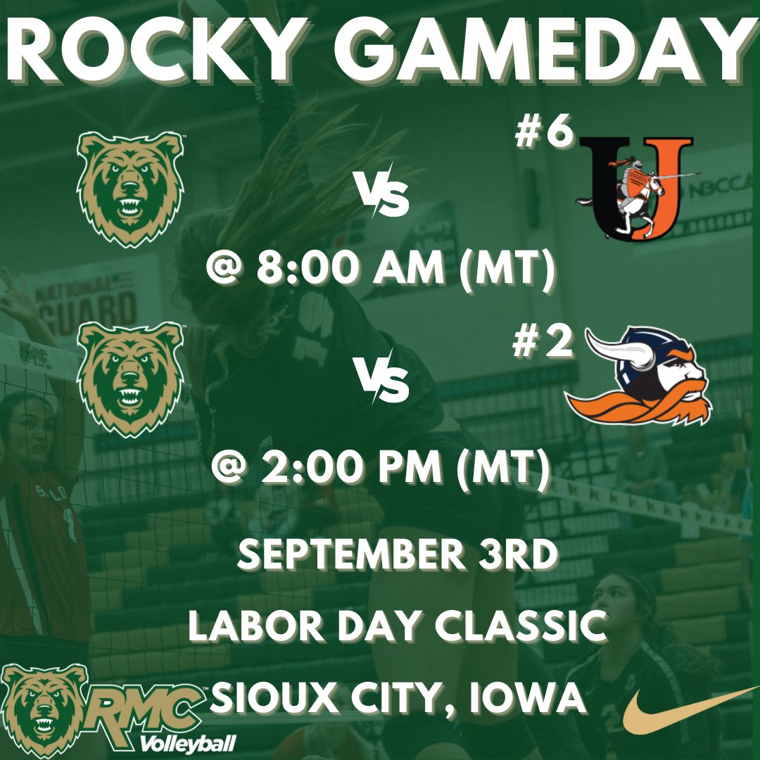 BattlinBears's tweet photo. Battlin' Bears fans, follow along with a busy day for Rocky athletics! @Rocky_Football hosts their first home game of 2022, Volleyball continues the Labor Day Classic, and @RMCSoccer men and women continue non-conference play. 
Watch or follow along at https://t.co/zk1QRLtVUU https://t.co/JH5iKUzbX8
