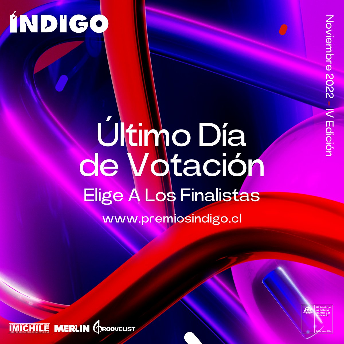 🔮¡Hoy es el último día de votación popular de Premios Índigo 2022! ¿Quieres ayudar a tu artista favorito a ser uno de los finalistas de este año? Vota ya en premiosindigo.cl.