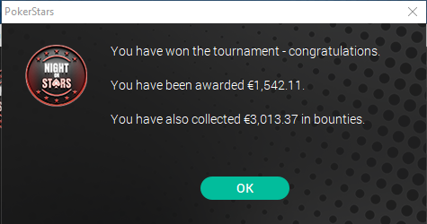Le retour sur <a href="/PokerStarsFR/">PokerStarsFR 🔞</a>  se passe pas trop mal, la win du bon vieux Night on Star pour 4k5 🥰