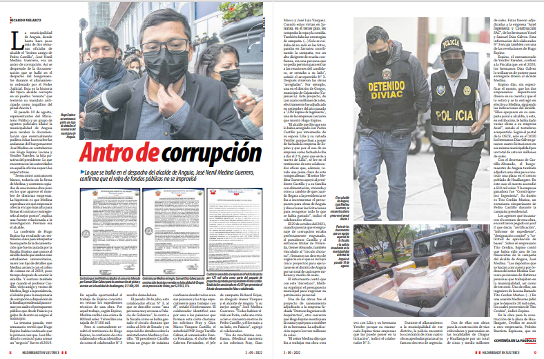 ensustrece's tweet photo. En @ensustrece: ANTRO DE CORRUPCIÓN por @ricardove04. Lo que se halló en el despacho del alcalde de Anguía e “íntimo amigo de Pedro Castillo”, José Nenil Medina Guerrero, confirma que el robo de fondos públicos no se improvisó. Esa municipalidad era un antro de corrupción. https://t.co/i257aYMjDs