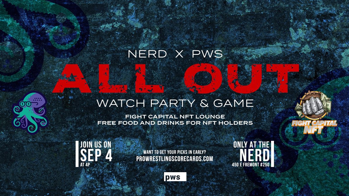 MarioG8o's tweet photo. well the Boss is in Chicago for all the festivities!!! so i’ll be your host with most for the @PWScorecards x @NerdBarLV #AEWAllOut veiwing party this SUNDAY!!! come thru!!! #PlayPWS #AEW https://t.co/ugTVAVPTQa