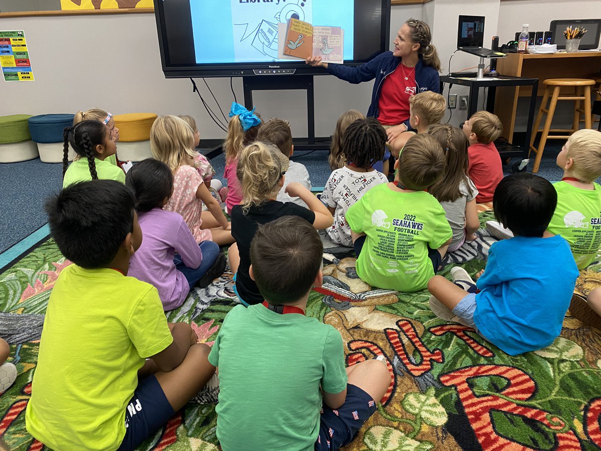 Library Sweet Library ❤️ always love our first visit with <a href="/mbmaddan/">Mrs. Maddan</a> we can’t wait to check out next week! #SampsonStrong