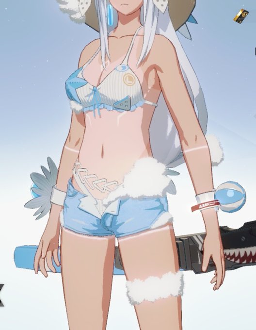 これはパニグレの一見エッチに見えなくもないけどよくよく見ると端々に狂気が漂うダサファッションの塊を身に着けた夏に浮かれた面白い女です
(ヒトデつきブラ、うさぎつき帽子、ビーチボール腕輪、ポンポン付き肘、そしてCOOLサングラス。リオのカーニバルよりも浮かれ度が高い) 