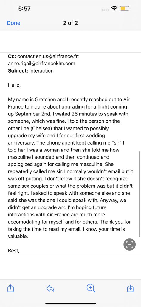 DTM_Meg's tweet photo. @airfrance is #homophobic #antigay DO NOT FLY THEM!! I am so distraught on my current flight right now. I can’t even believe this happened twice! #airfrance #lax @CNN @TMZ @NBCNews @ABC @FOXLA @KTLA @NBCLA @LALGBTCenter https://t.co/8tWMhN7i1w