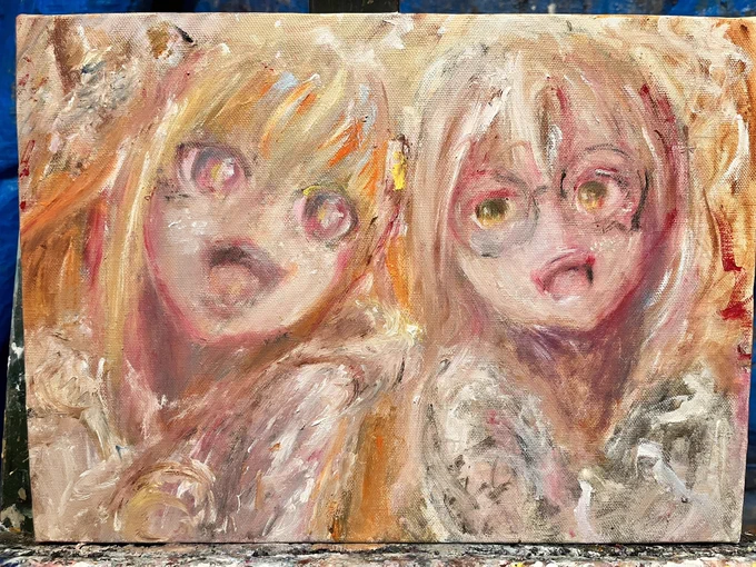 会長ホロメンタイマンシリーズホロライブ0期生 by油絵#桐生コ個展続 #桐生コ個展  