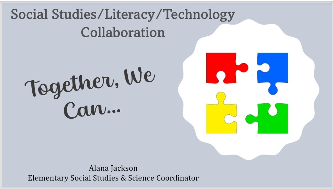 Alana Jackson (@alanacojack) on Twitter photo What an amazing day for elementary Social Studies in CCISD, as we collaborated with Literacy and Technology coaches! Our team grew exponentially today as we explored ways to strengthen Social Studies, ELAR, and Technology instruction through cross-content integration. What an amazing day for elementary Social Studies in CCISD, as we collaborated with Literacy and Technology coaches! Our team grew exponentially today as we explored ways to strengthen Social Studies, ELAR, and Technology instruction through cross-content integration.