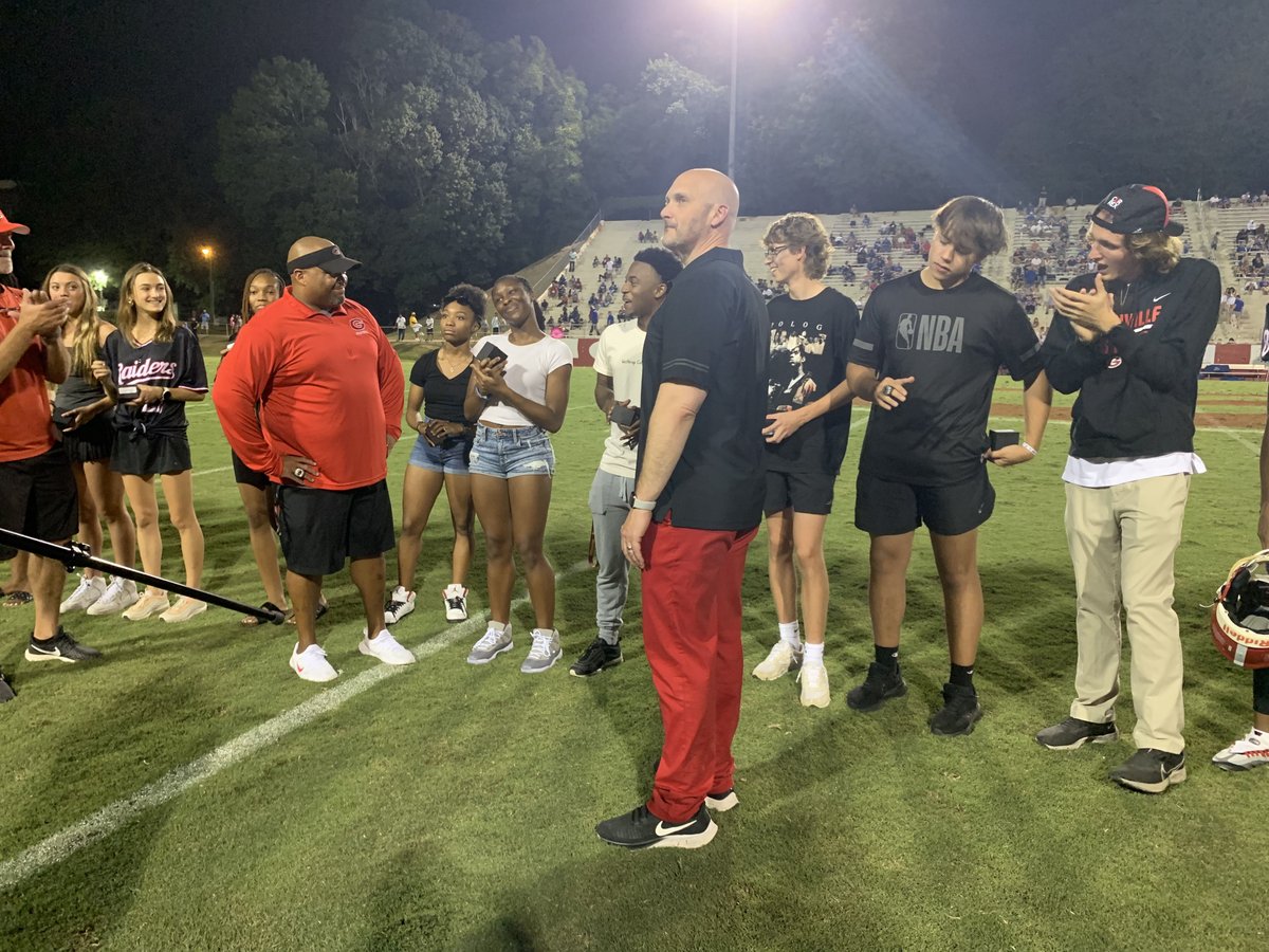 GHS_Raiders's tweet photo. Tonight at half time we congratulated our State Champion Boys and Girls Track Team and presented them with their championship rings! Go Raiders! https://t.co/VjsC5boBgs