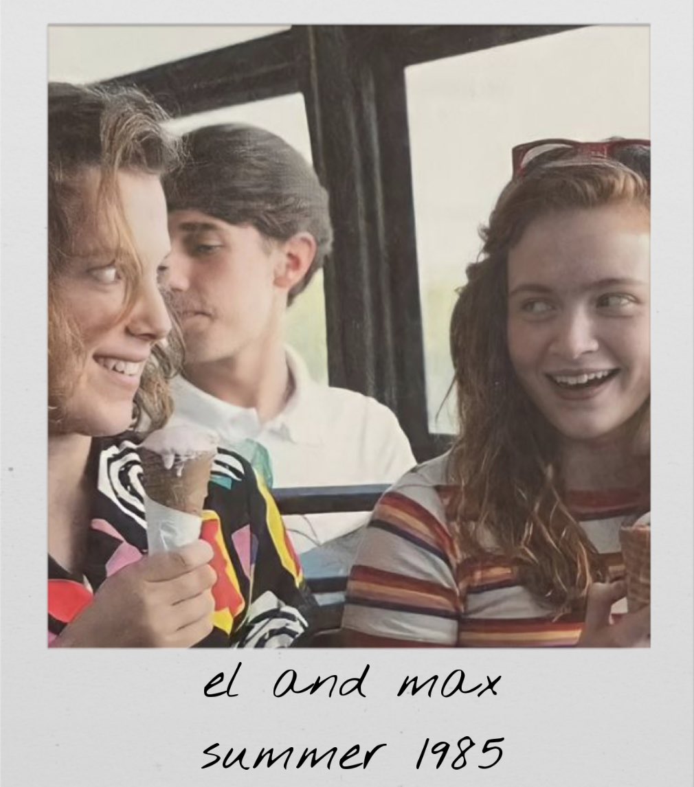 strngerpolaroid's tweet image. a polaroid of el and max 
summer 1985