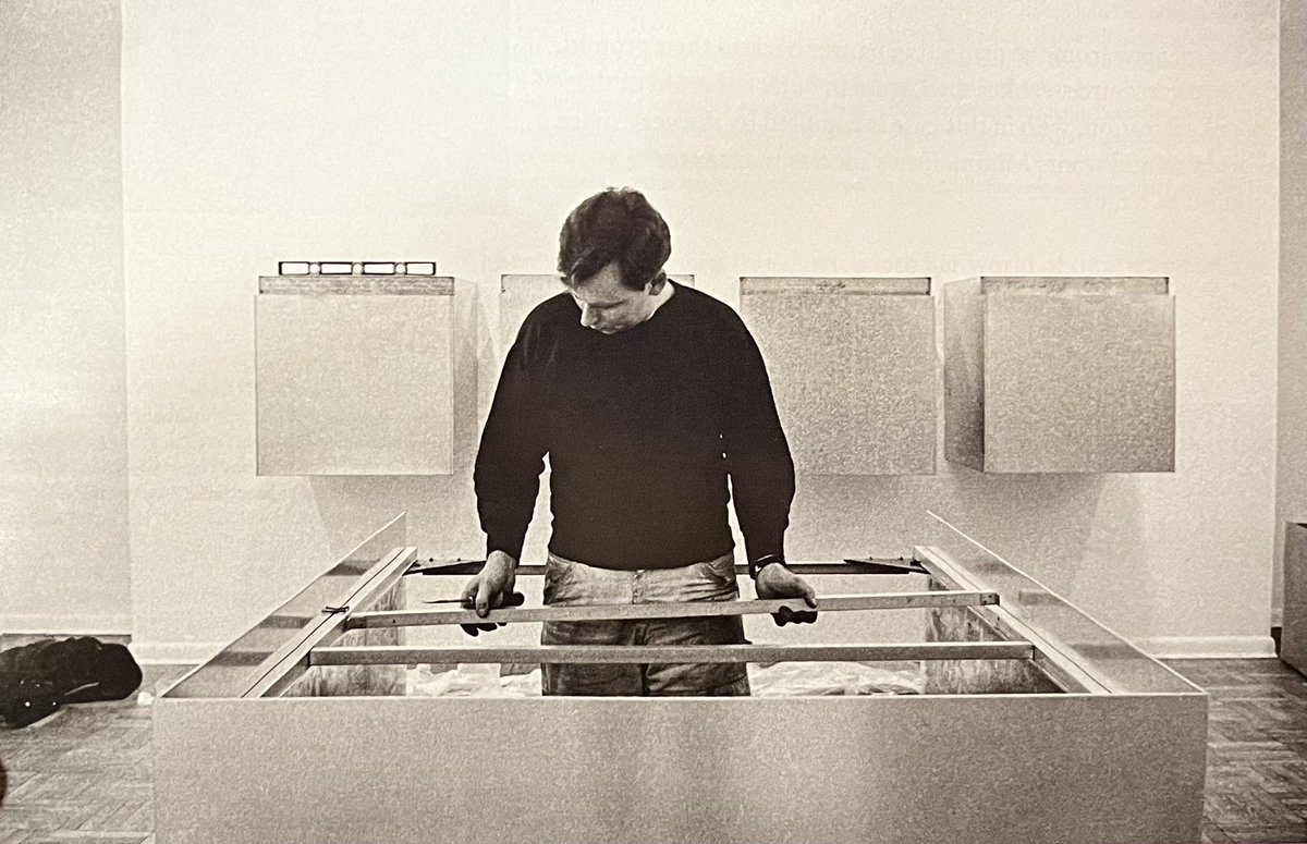 New Artforum has an extremely rare photo of Donald Judd installing his own work. Believe me I look for these things. I realized a while ago that it’s very Juddian that these images are rare.