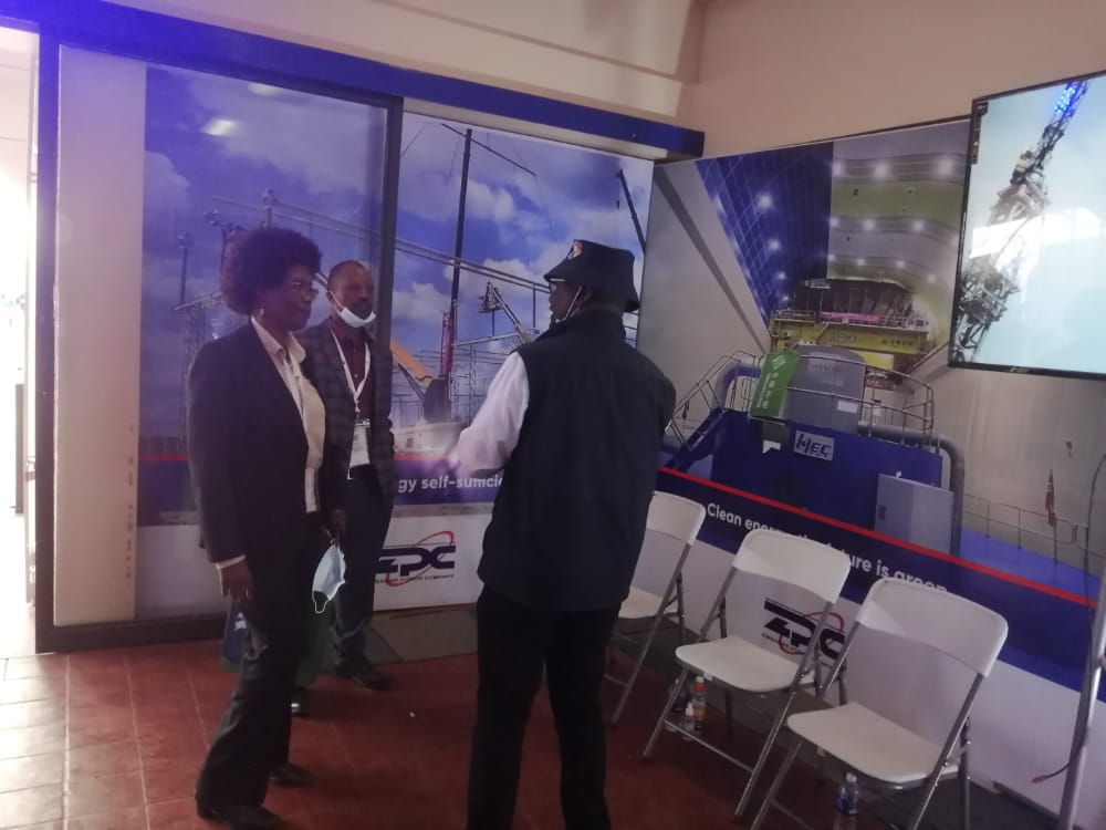 Secretary Magombo's at the ZESA Holdings stand. ZESA aims to bring convenience to its valued customers through the provision of adequate, safe, reliable electricity and related services. @ZESAHoldings1 @ZetdcOfficial @PowerTelZW @officialzpc @zeraenergy @PetrotradeZW @RuralFund