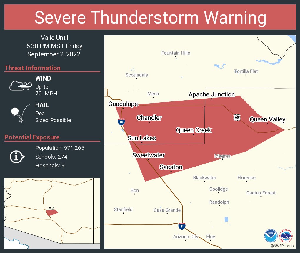 NWS Phoenix on Twitter "Severe Thunderstorm Warning continues for