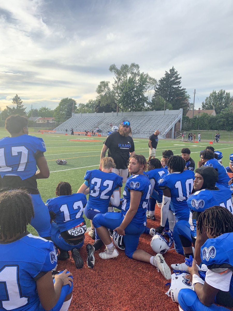 RhodesRamsHoops's tweet photo. Congrats to Coach @coach_carbone &amp; the @rhodesrams_football team! Coach Carbone wins his first game as a Head Coach. You can only win that first one once! Enjoy it coach! Prayers for Vic and we wish a speedy recovery!! #RamsOn3FamilyOn6 https://t.co/Ak4ekYxbsH