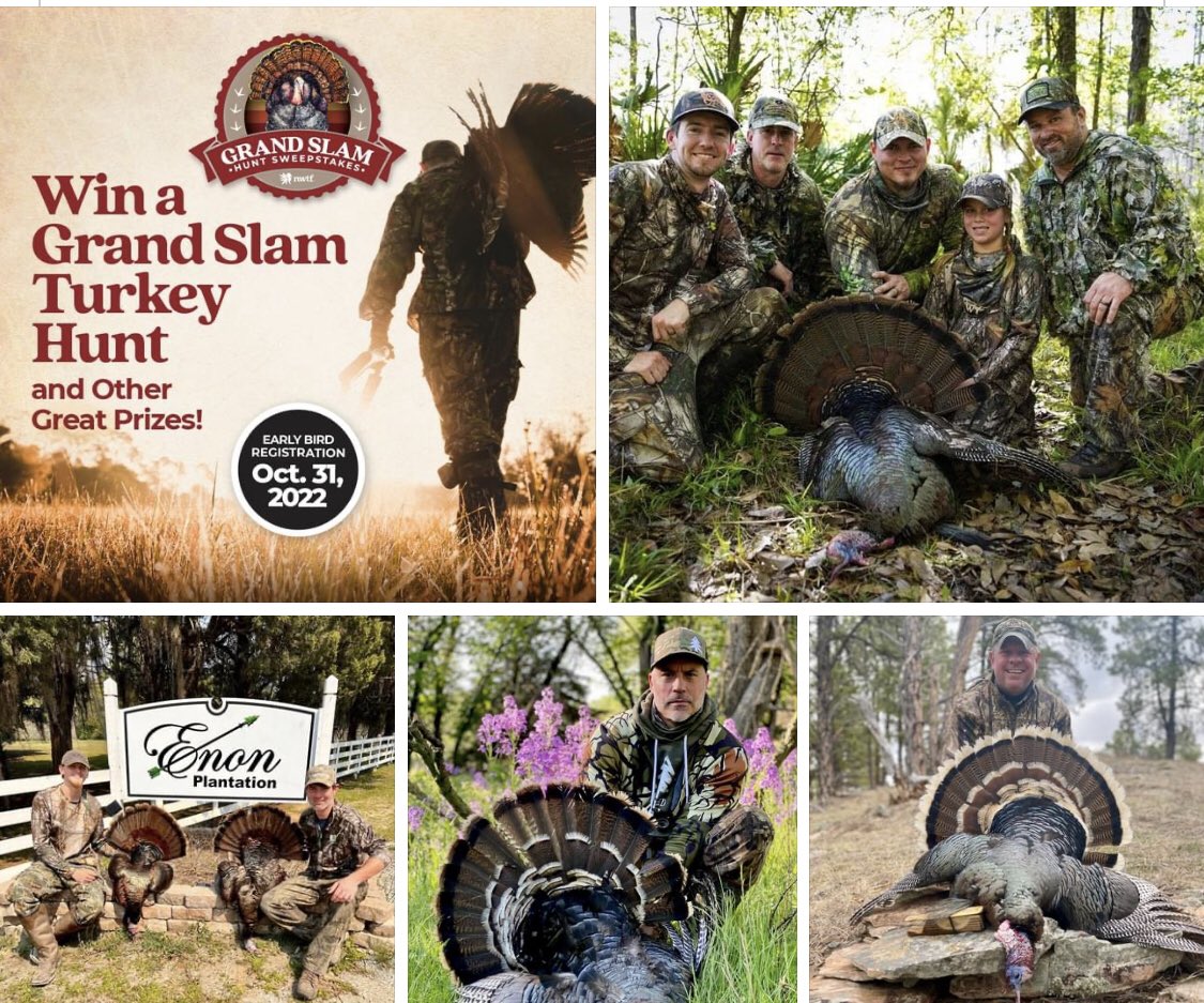 The NWTF Grand Slam Hunt Sweepstakes is happening now! Enter for a trip of a lifetime - Enter by the early bird deadline of Oct. 31, 2022 to DOUBLE your entries! Don’t miss out! Enter here: your.nwtf.org/grand_slam_swe…

God's Country Outfitters Prairie Storm Outfitting Enon Plantation